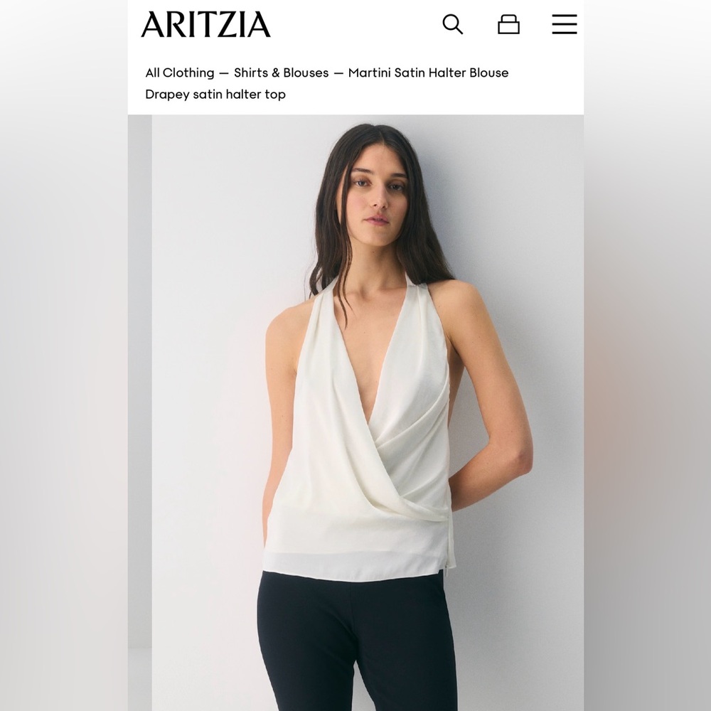 Aritzia Wilfred Martini Satin Halter Blouse